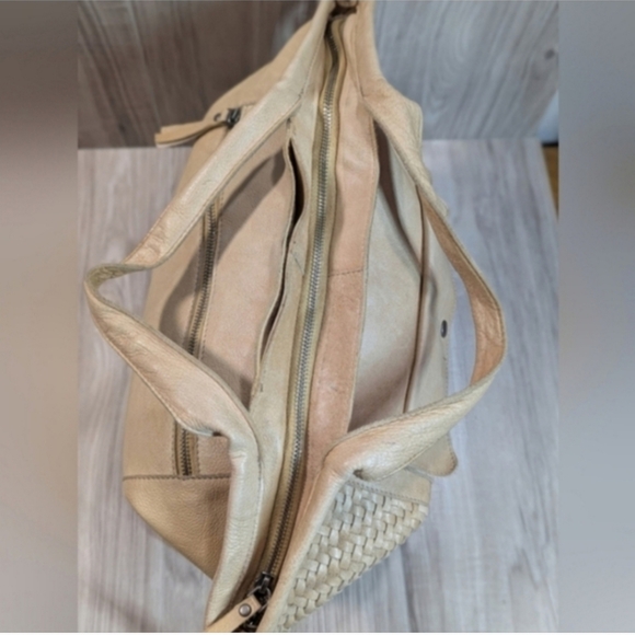 Latico Leather "Martine" Woven Tote Oversized Bag Color Honey - Picture 9 of 15